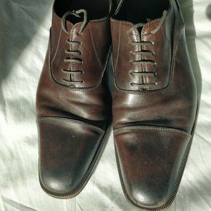 Dark Brown Emporio Armani Cap Toe Dress Shoes - Size 9